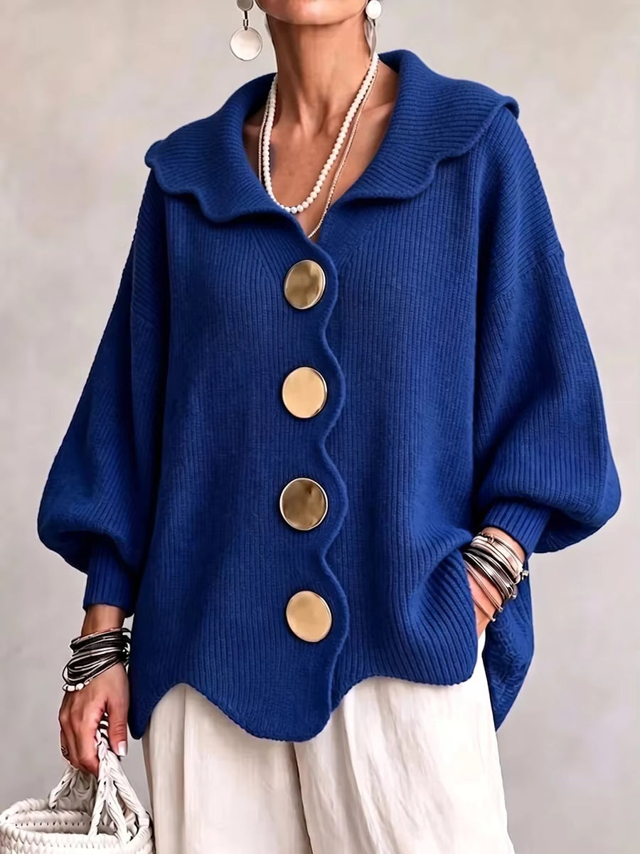 Elara | Ribstrikket cardigan med knapper