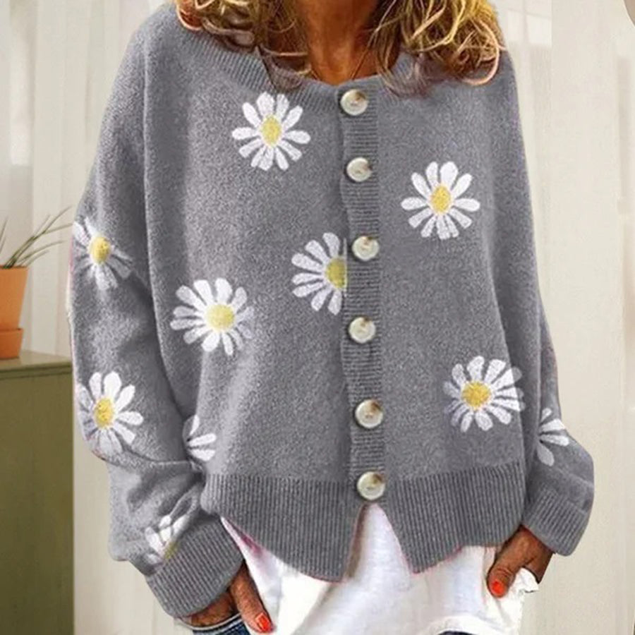 Cardigan med knapper – Klassisk langærmet strik
