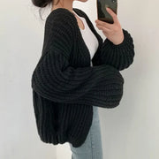 Strikket cardigan med oversized ærmer