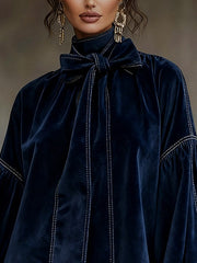 Tiphaine | Mini-velourkjole med sløjfe