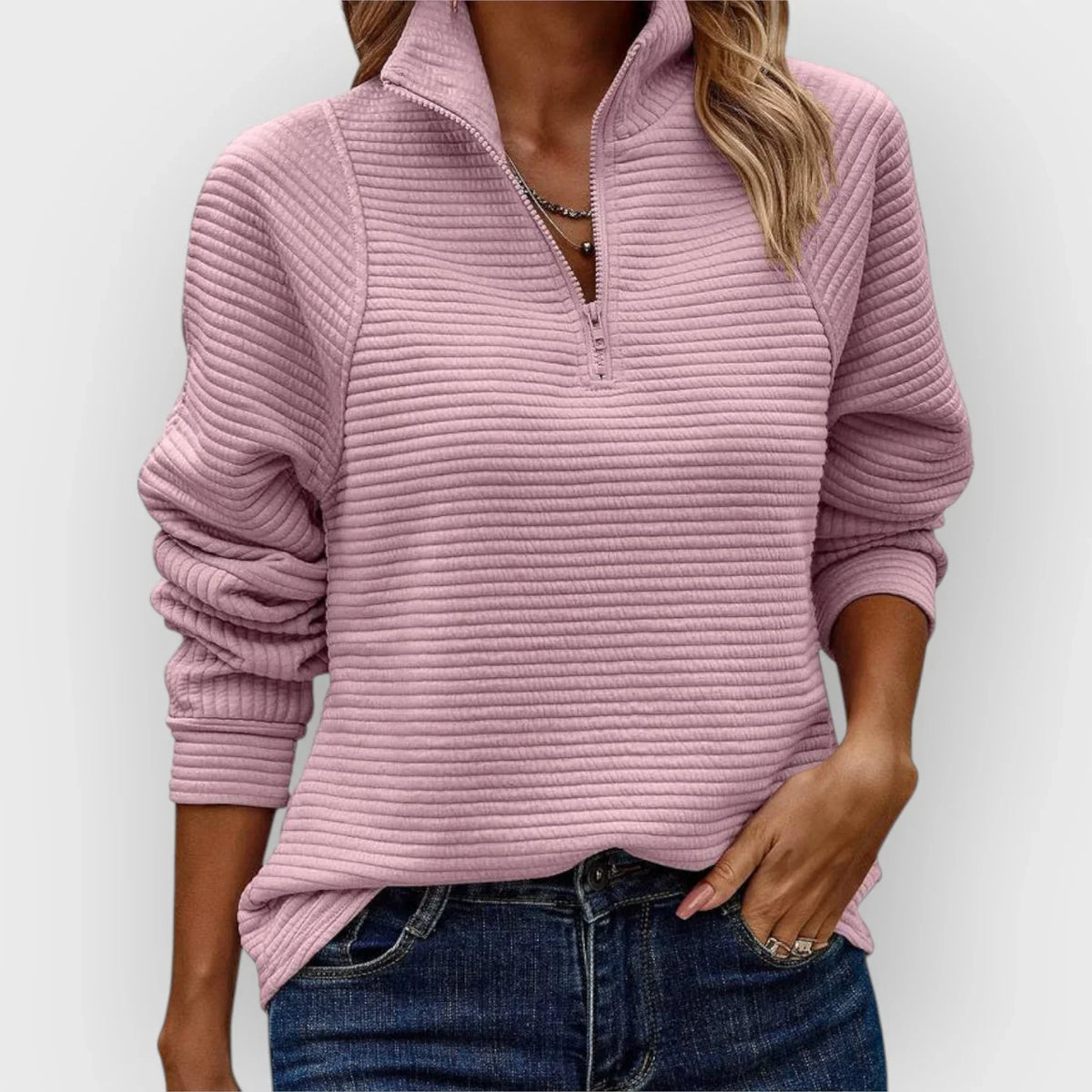 Dalia™ | Sweater med halv lynlås