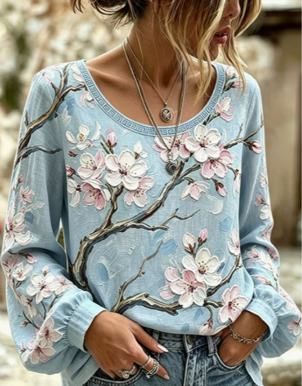 Hanami™ | Kirsebærblomstret bluse