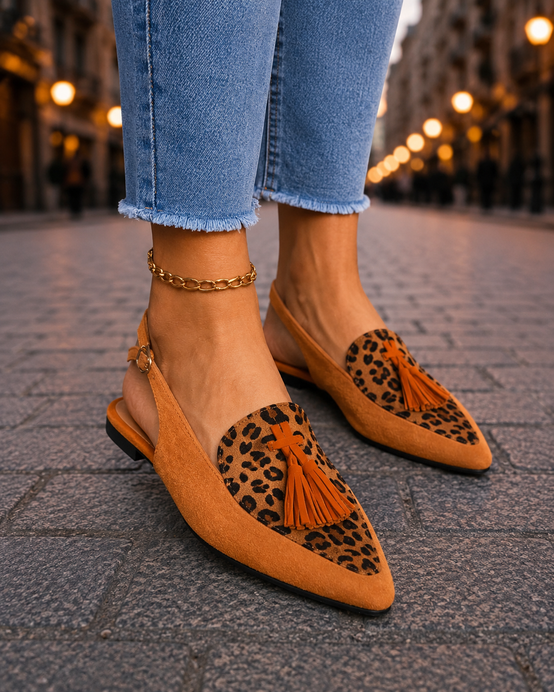 Marisa | Slingback-mules med kvaster