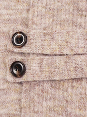 Harlow™ | Havrebeige ribstrikket cardigan med knapstropper