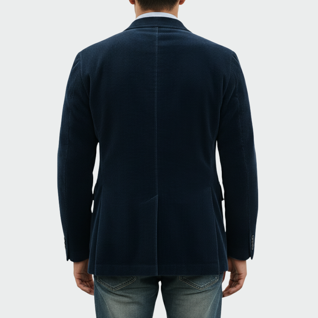 2-delt sæt med fløjlsblazer og vest