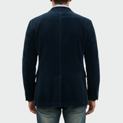 2-delt sæt med fløjlsblazer og vest