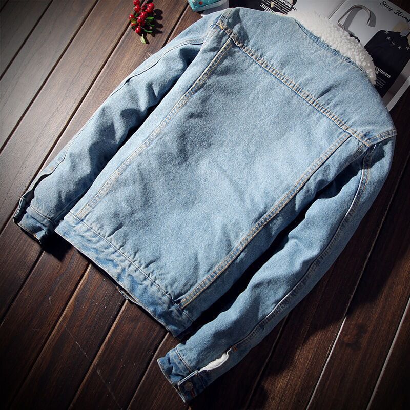 Denimjakke med sherpa-for