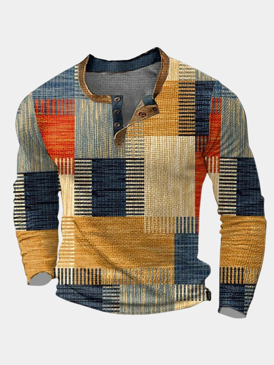 Patchwork-skjorte til herrer
