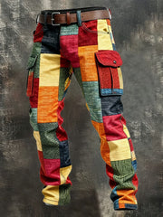 Patchwork-cargobukser til herrer
