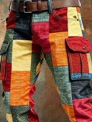 Patchwork-cargobukser til herrer