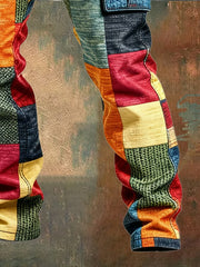 Patchwork-cargobukser til herrer