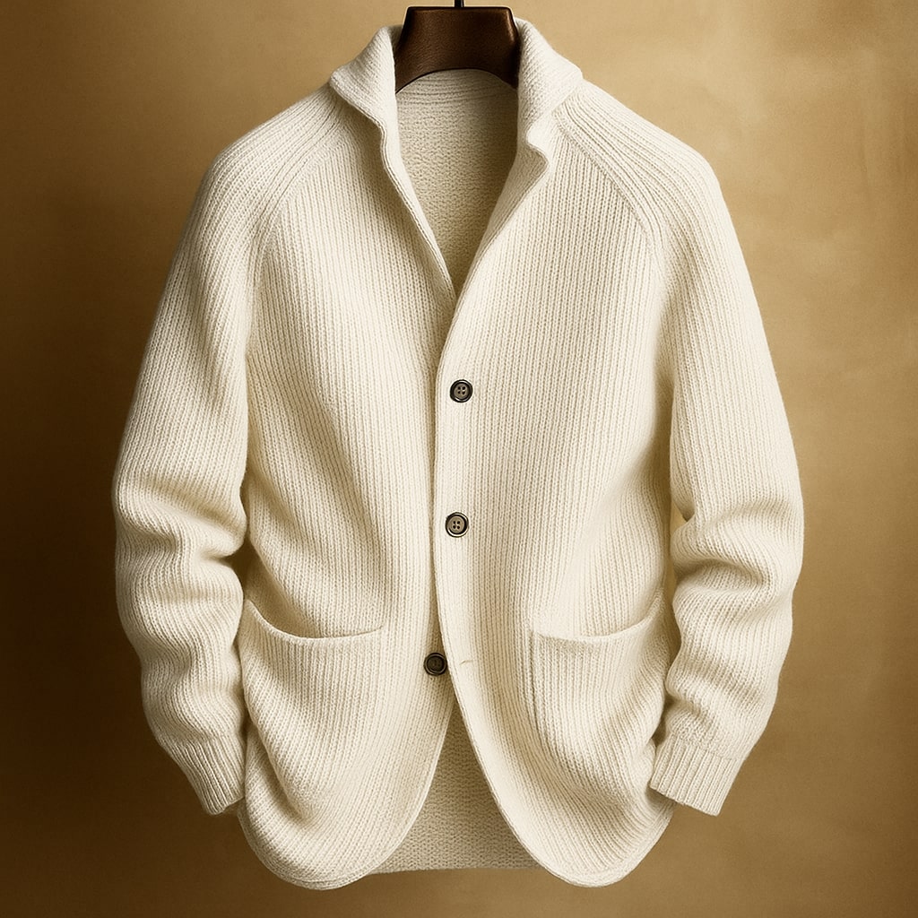 Cardigan i uldlook til herrer