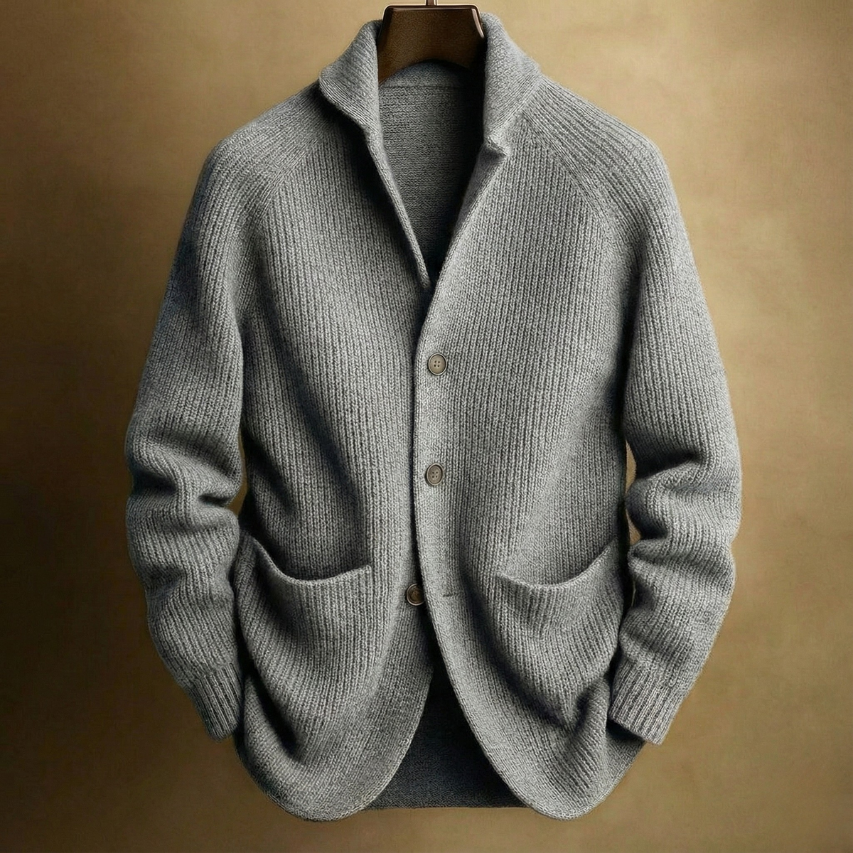 Cardigan i uldlook til herrer