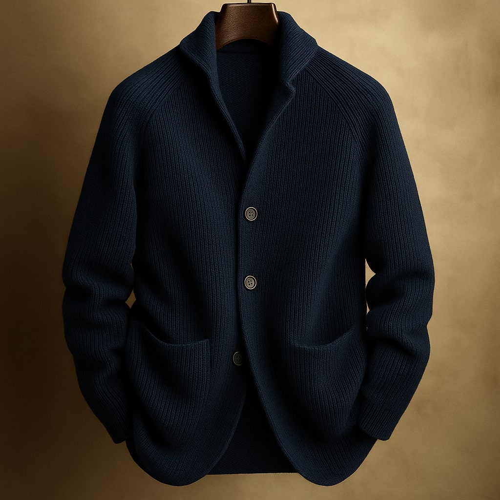 Cardigan i uldlook til herrer