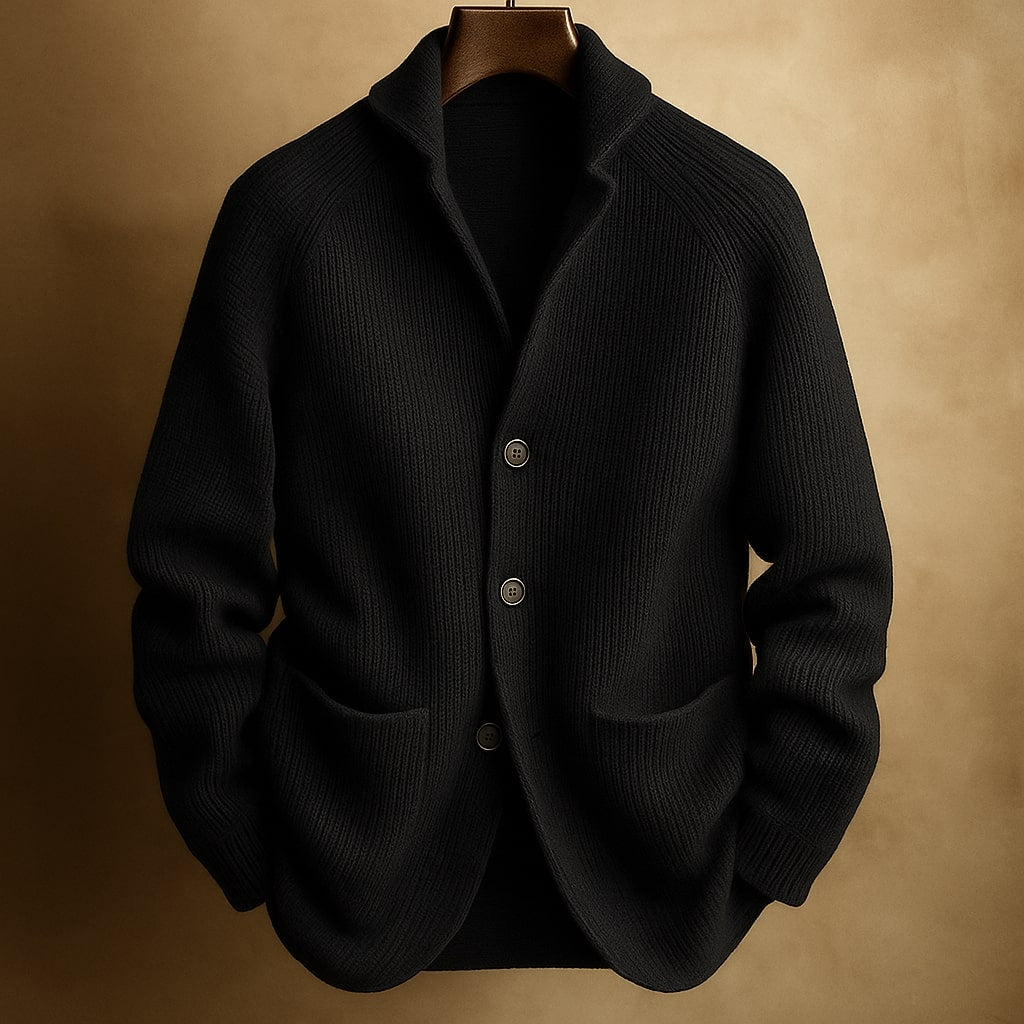 Cardigan i uldlook til herrer