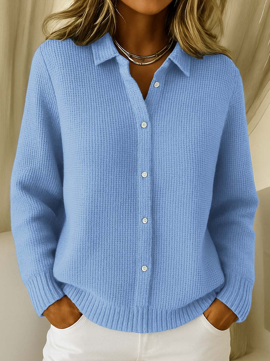KATRINA™ | Struktureret strikcardigan med knapper
