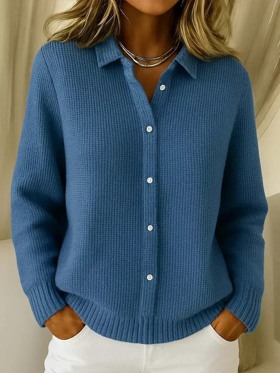 KATRINA™ | Struktureret strikcardigan med knapper