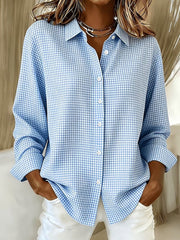 Edith | Afslappet ternet bluse med knapper