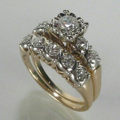 Vintage Glitrende Guldring