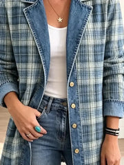 Sofia | Stilfuld retro denimjakke med kunstnerisk mønster