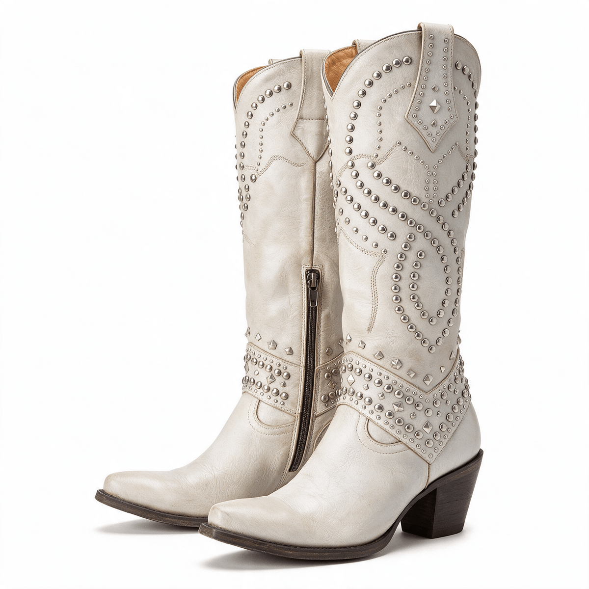 Elena – Kniehohe Stiefel mit Nieten