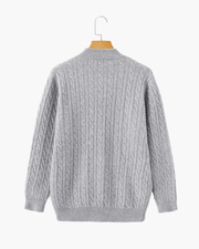 Strik med halv lynlås | 100 % kashmir