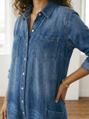 Diana | Vintage denim-jumpsuit i blød bomuld med knaplukning