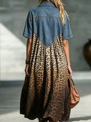 Silja – Boheme-western midikjole med leopardprint