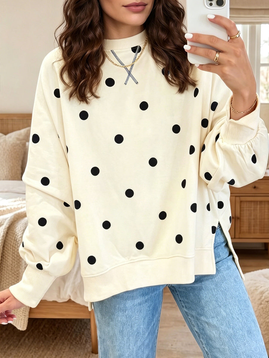 Arelia – Afslappet sweatshirt med prikker
