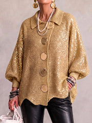 Karina | Oversized cardigan med krave og knapper