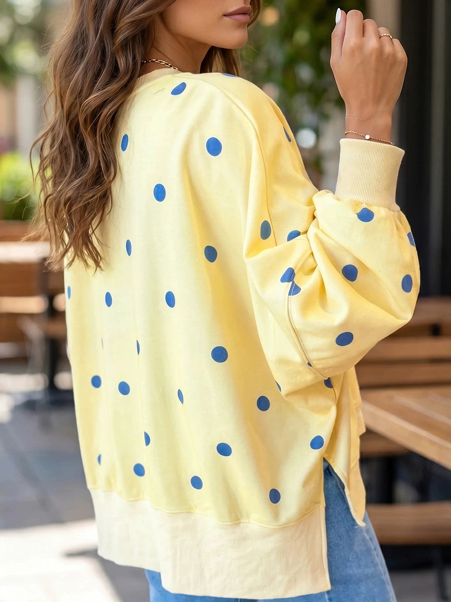 Arelia – Afslappet sweatshirt med prikker