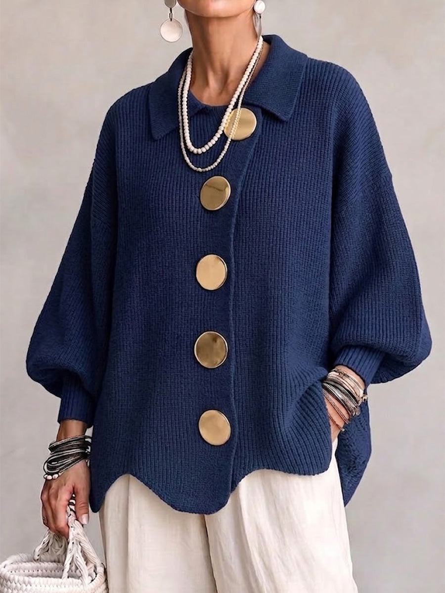 Karina | Oversized cardigan med krave og knapper
