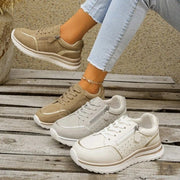 Renate - Komfortsneakers med sidelås og platformsål