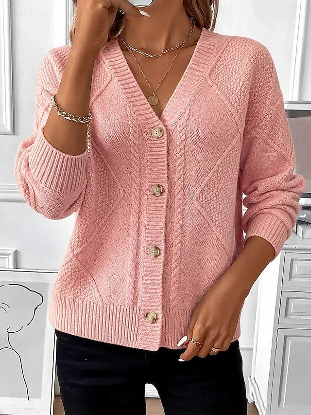 Joyce | Vintage cardigan med kabelstrik og knapper