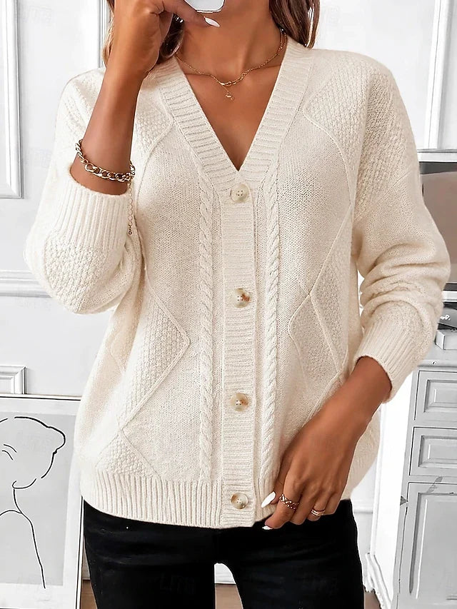 Joyce | Vintage cardigan med kabelstrik og knapper