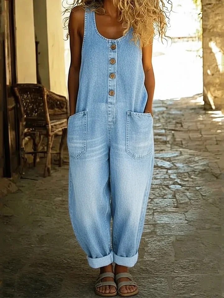 Ruth | Vintage denimoveralls i vasket bomuld