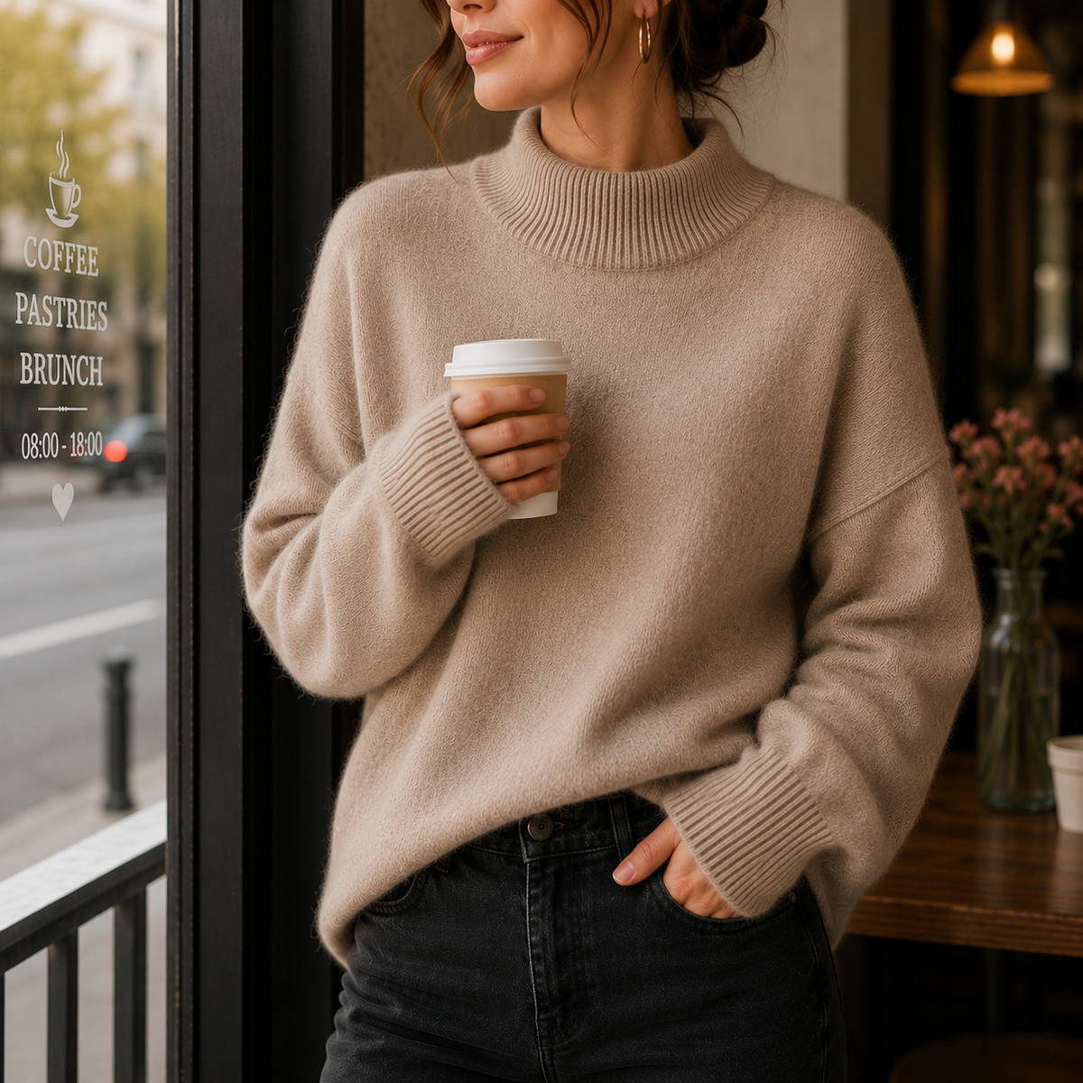 Juniper | Oversized rullekravetrøje til kvinder