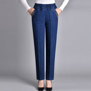 Adriana™ | Damejeans med sidelommer og elastisk talje