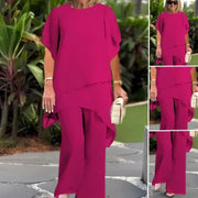 Harper – Elegant asymmetrisk sæt med top og bukser