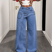 Maja – Brede jeans med asymmetrisk talje