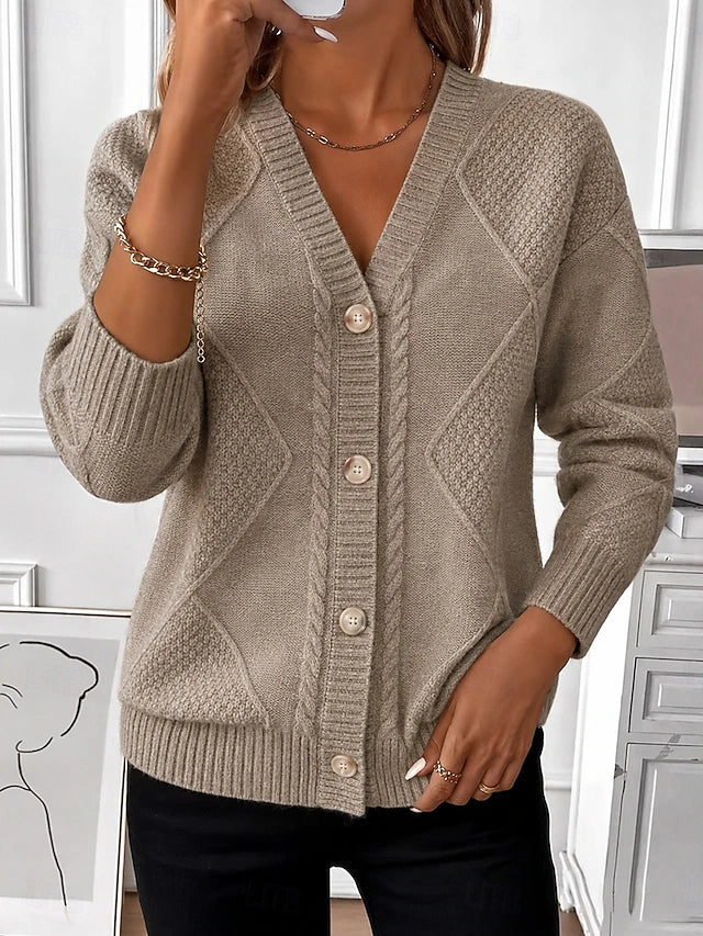 Joyce | Vintage cardigan med kabelstrik og knapper