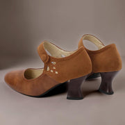 Bente | Elegante pumps med ankelrem og blokhæl