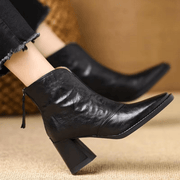 Marzena | Lederstiefeletten mit mittelhohem Absatz