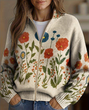 Wrenna™ | Cardigan med vildblomstereng og lynlås